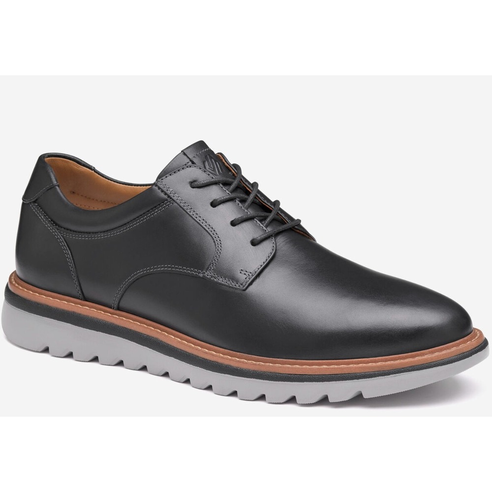 Johnston & Murphy Braydon Plain Toe Black Full Grain Leather Dress Shoes Mens 9W
